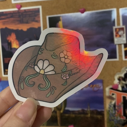 Floral Leather Cowgirl Sticker